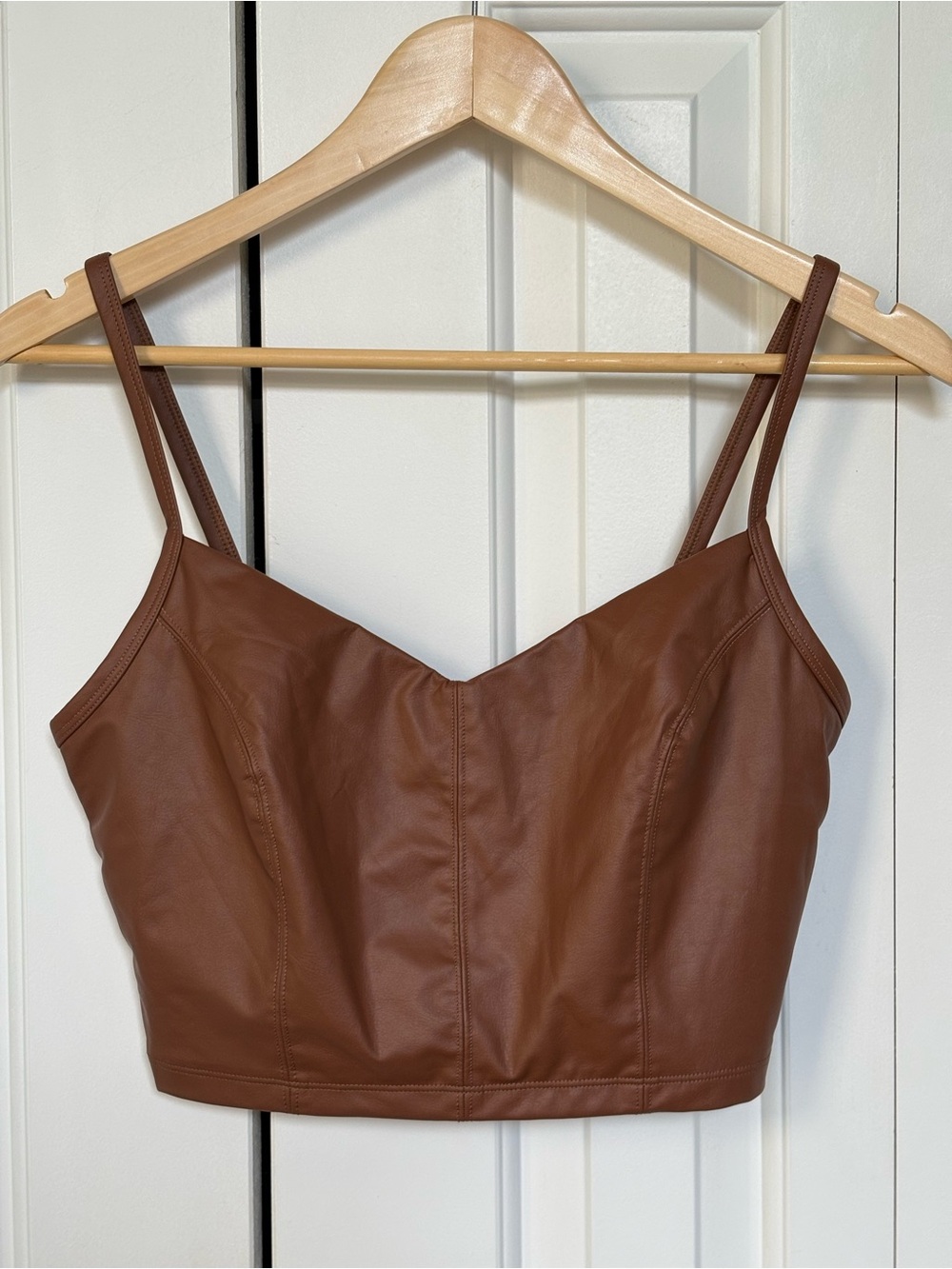 Aerie OFFLINE Real Luxe Recharge Faux Leather Crop Top - Size M